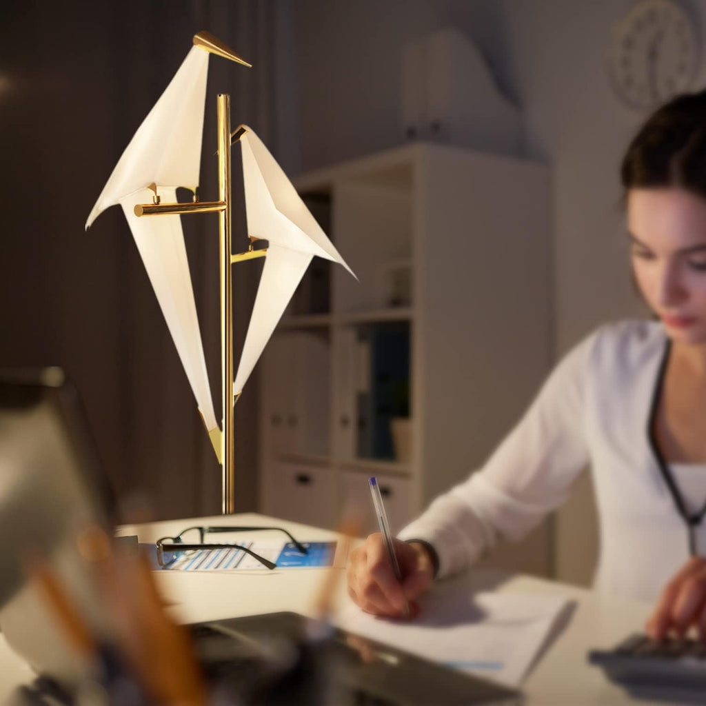 68In Modern LED Floor Lamp, Bird Floor Light Gold Metal Fixtures for Living Room Bedroom Dinning Room Office (2 Birds)