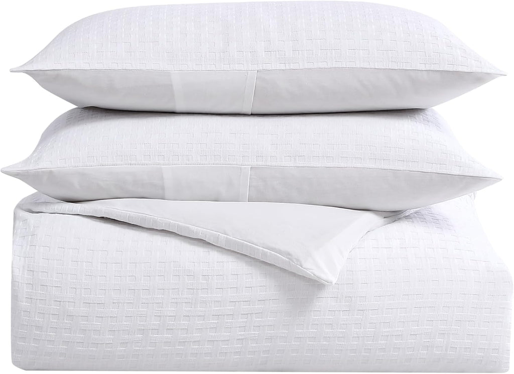 Tommy Bahama - King Comforter Set, Soft Cotton Bedding Set with Matching Shams, Medium Weight & Ideal for All Seasons (Basketweave White, King)
