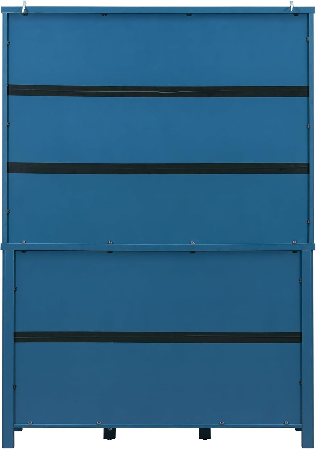 Farmhouse 74.8''H High Freestanding Kitchen Pantry, 53''Lx20''W Wooden Large Cupboard Storage Cabinet with Door Shelves, Adjustable Shelves, Pull-Out Trays and Drawers (Blue-6ds)