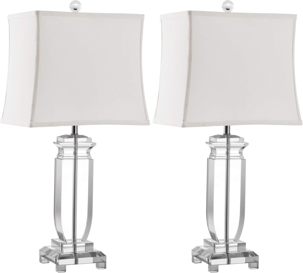 SAFAVIEH Lighting Collection Olympia Crystal 24-inch Bedroom Living Room Home Office Desk Nightstand Table Lamp Set of 2 (LED Bulbs Included)