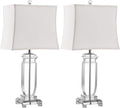 SAFAVIEH Lighting Collection Olympia Crystal 24-inch Bedroom Living Room Home Office Desk Nightstand Table Lamp Set of 2 (LED Bulbs Included)
