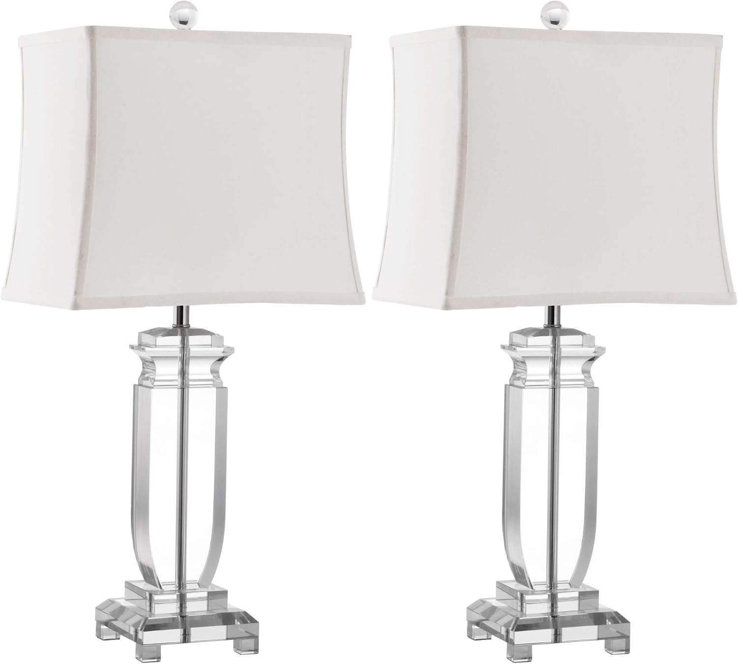 SAFAVIEH Lighting Collection Olympia Crystal 24-inch Bedroom Living Room Home Office Desk Nightstand Table Lamp Set of 2 (LED Bulbs Included)