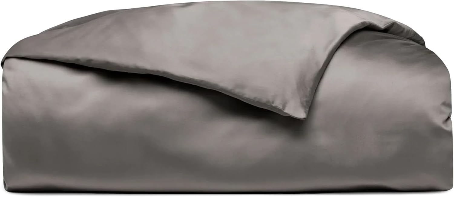 Cozy Earth Luxury Duvet Cover Queen - 100% Viscose from Bamboo - Ultra-Soft, Cooling & Lightweight Duvet Cover - Temperature-Regulating Bedding with Concealed Zip & Interior Snap Closures - Charcoal
