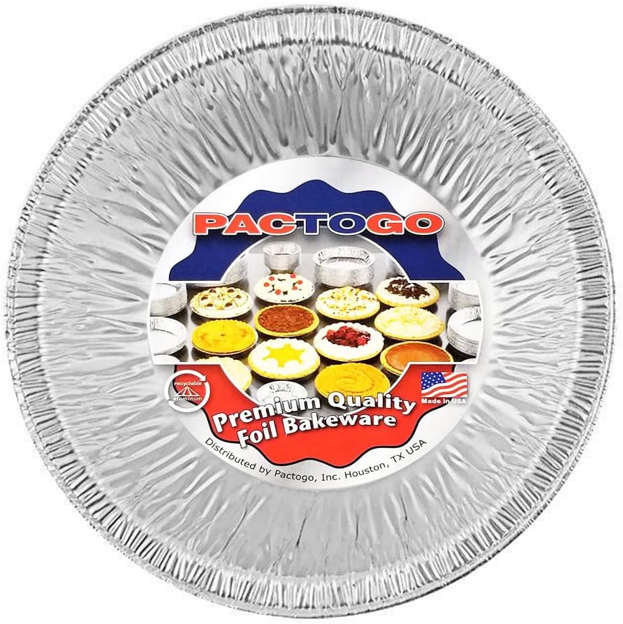 PACTOGO Disposable 5' Aluminum Foil Tart Pan and Clear Dome Lid | 5 Inch Round Cake Pan for Baking Personal Mini Pies, | Oven Safe Tins Easy Stack & Store, Freeze & Reheat (Pack of 1000 Sets)