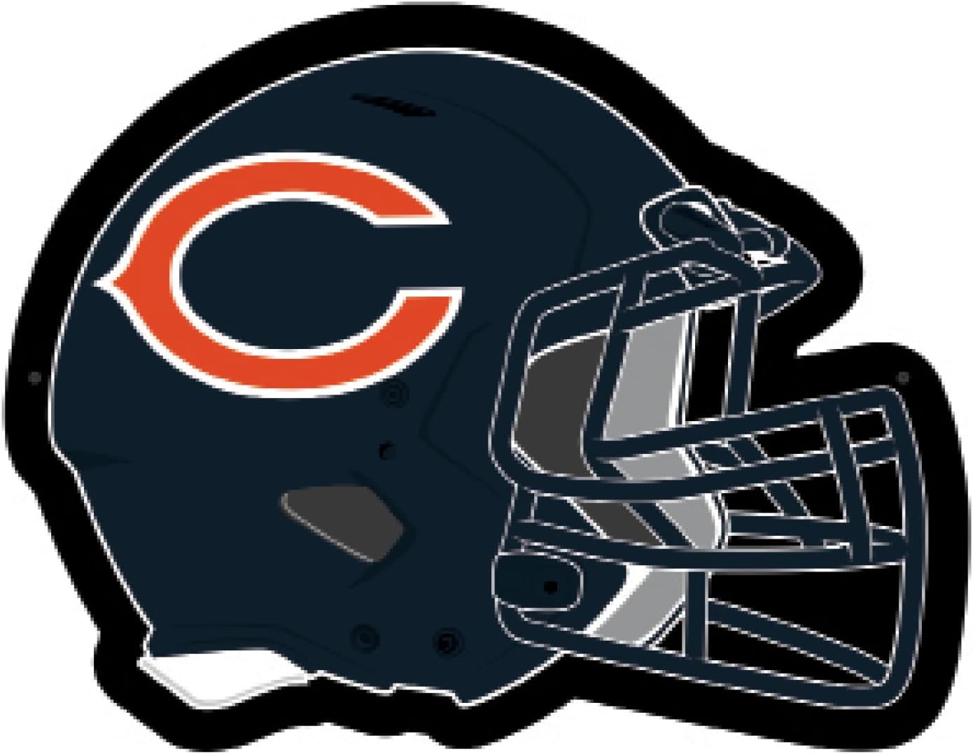 Team Sports America Evergreen NFL Chicago Bears Ultra-Thin LED Light Wall Sign Decor | Full Size Replica Helmet | 19.5 x 15 Inches | Made in the USA