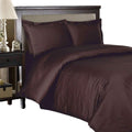 Royal Hotel Bedding Cotton Stripe Duvet Cover Set Blue with Down Alternative Comforter Duvet Insert, 4 Piece Queen Size, 600 Thread Count, Cooling, Breathable