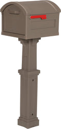 Architectural Mailboxes Grand Haven Plastic Mailbox and Post Kit, GHC40MAM, Mocha, Extra Large Capacity