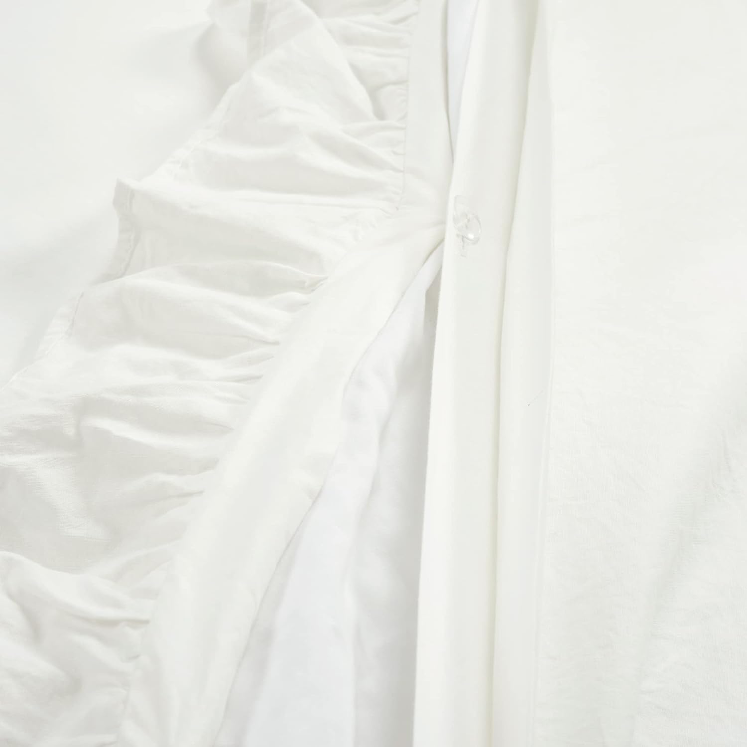 Lush Decor Ella Ruffle Lace 100% Cotton Duvet Cover, 3 Piece Set, Full/Queen, White - Cute Comforter - Queen Bedding Set - White Bedding Full Size - Coquette Decor - Neutral Lace Trim - Ruffle Trim