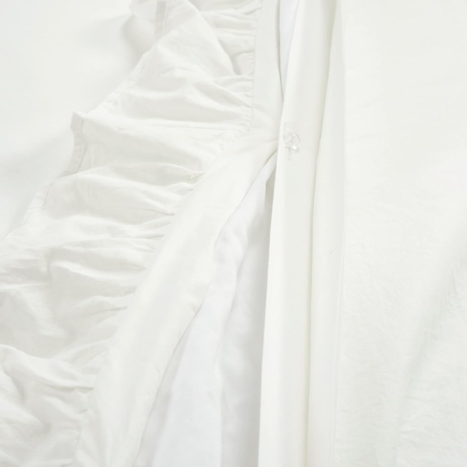 Lush Decor Ella Ruffle Lace 100% Cotton Duvet Cover, 3 Piece Set, King, White - Cute Duvet - King Bedding Set - Gray Bedding - Coquette Decor - Ruffle Trim - White Lace Trim