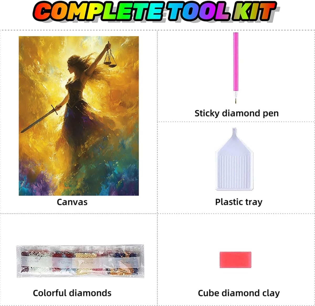 Women Dimond Painting Kit, Warrior Diamond Art Kits for Adults DIY 5D Full Round Dirll Crystal Gem Art Paintings Embroidery Crafts Picture Beginners, Home Wall Decor, Gifts for Women 40x54in m4-22