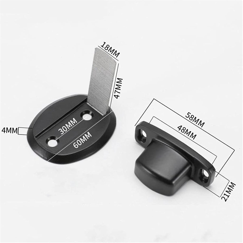 Door Stops,Wedge Stopper stoppers for skirtings Doorstop Rubber Floor Jammer, Magnetic Door Stopper, Invisible Landing Installation of Anti-Collision Door Stop,Red Bronze (Color : Black) (Black )