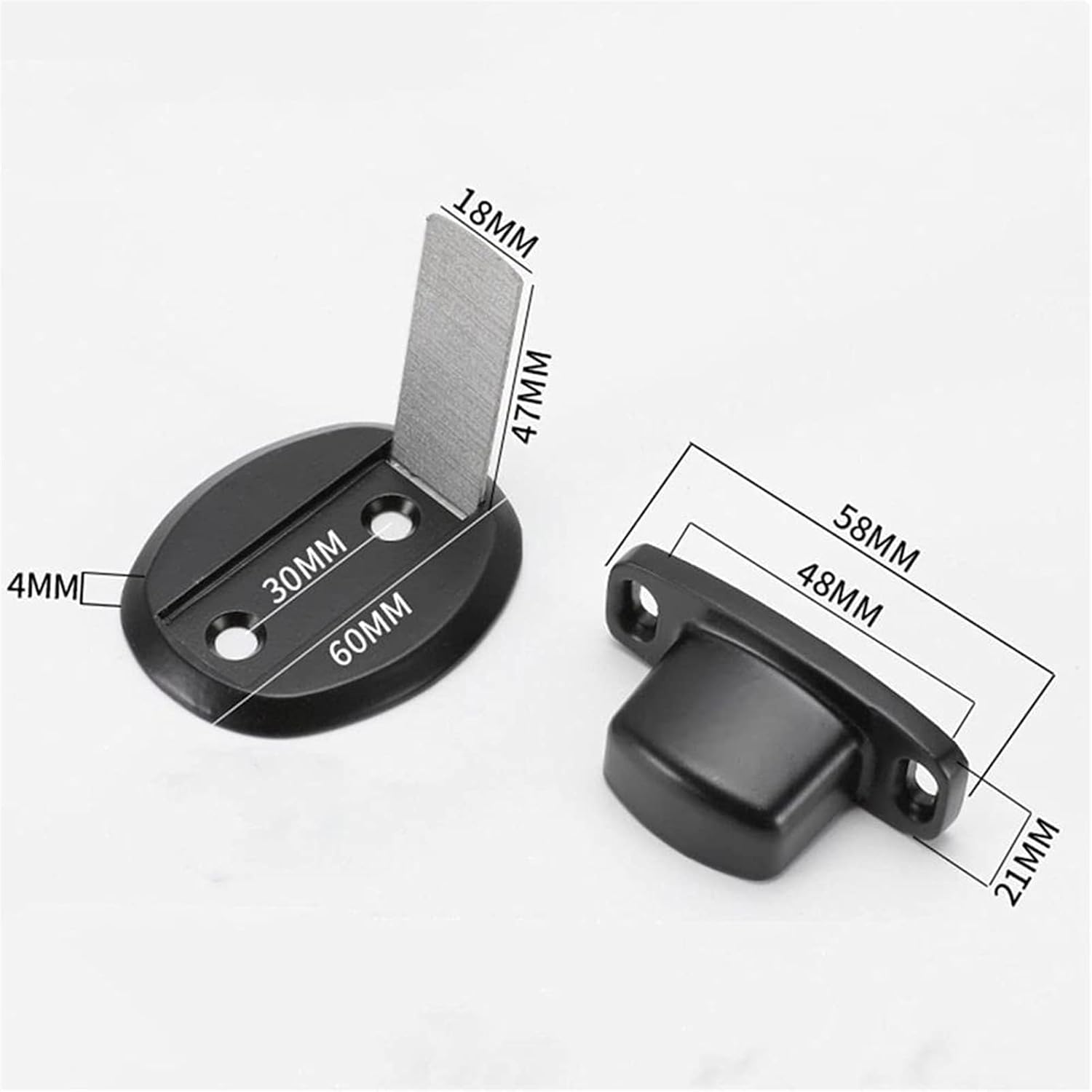 Door Stops,Wedge Stopper stoppers for skirtings Doorstop Rubber Floor Jammer, Magnetic Door Stopper, Invisible Landing Installation of Anti-Collision Door Stop,Red Bronze (Color : Black) (Black )
