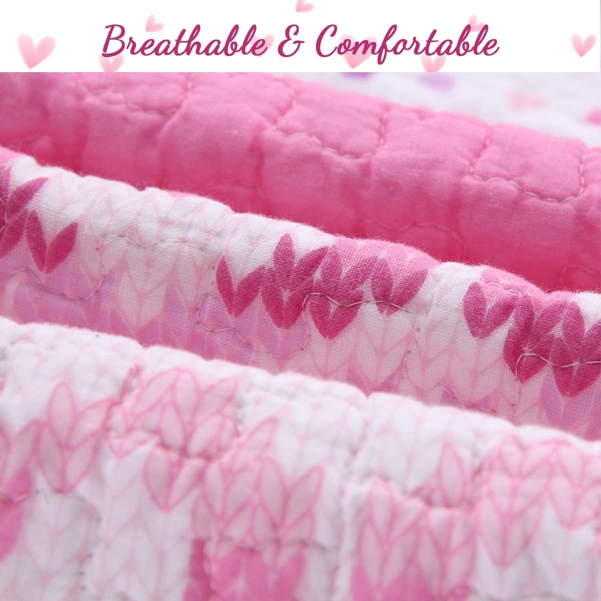 Cozy Line Home Fashions Pink Butterfly Knit 100% Cotton Reversible Quilt Bedding Set, Coverlet, Bedspreads (Twin - 5 Piece: 1 Quilt + 1 Standard Sham + 3 Decorative Pillows)