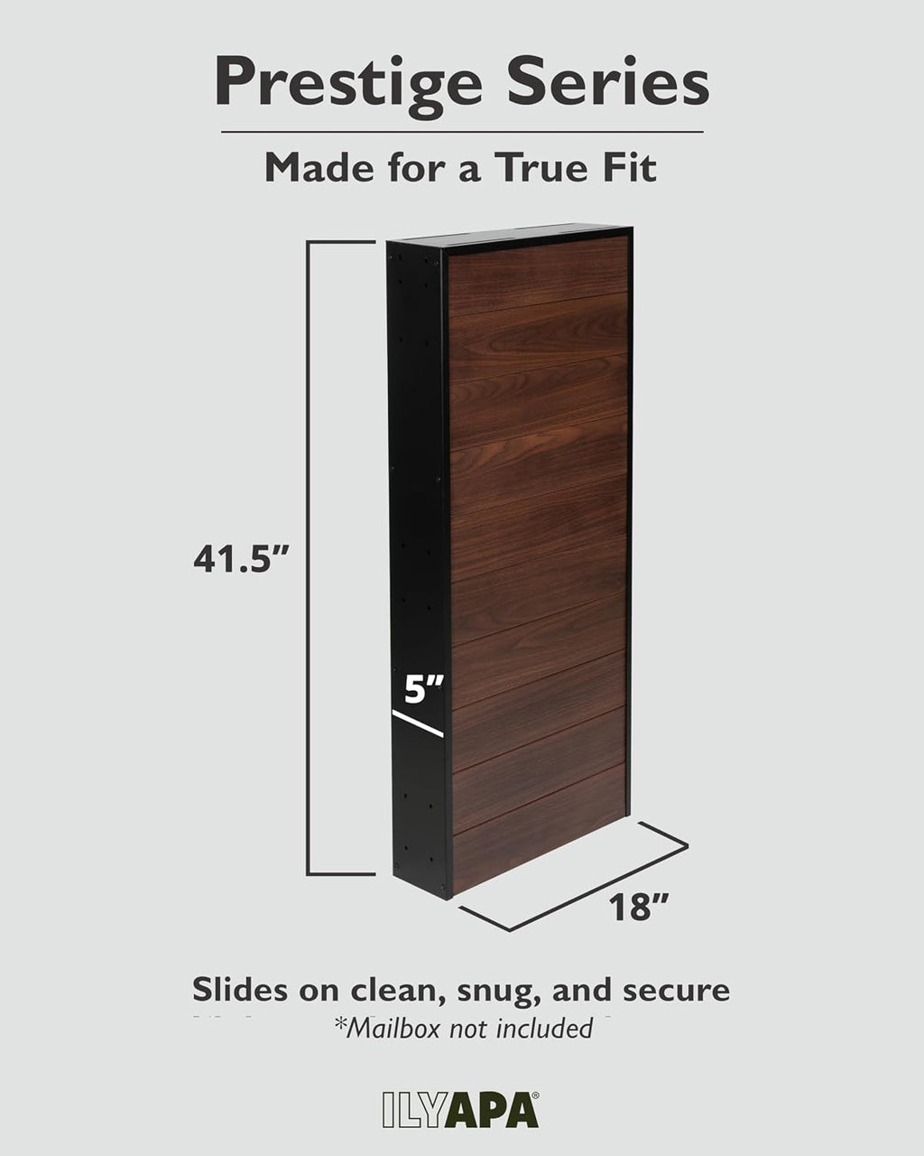 Ilyapa Modern Mailbox Post for Outside, 41x18x5 inch Wood Look Metal Mail Box Posts for Decorative Residential Mailboxes, Includes Adjustable Universal Mounting Plate