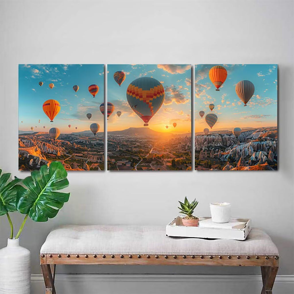3 Pack Hot Air Balloon Diamond Art Kits for Adults, Landscape Diamond Painting Kits for Adults Beginners, Full Round Drill Dimond Art Paintings, Gem Arts Crafts for Home Wall Decor, 24x32 Inch, D-06