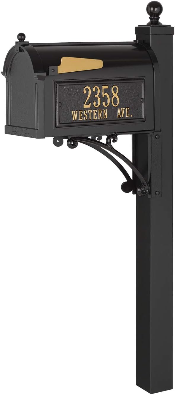 Whitehall Products 16536 Deluxe Mailbox Package, Black