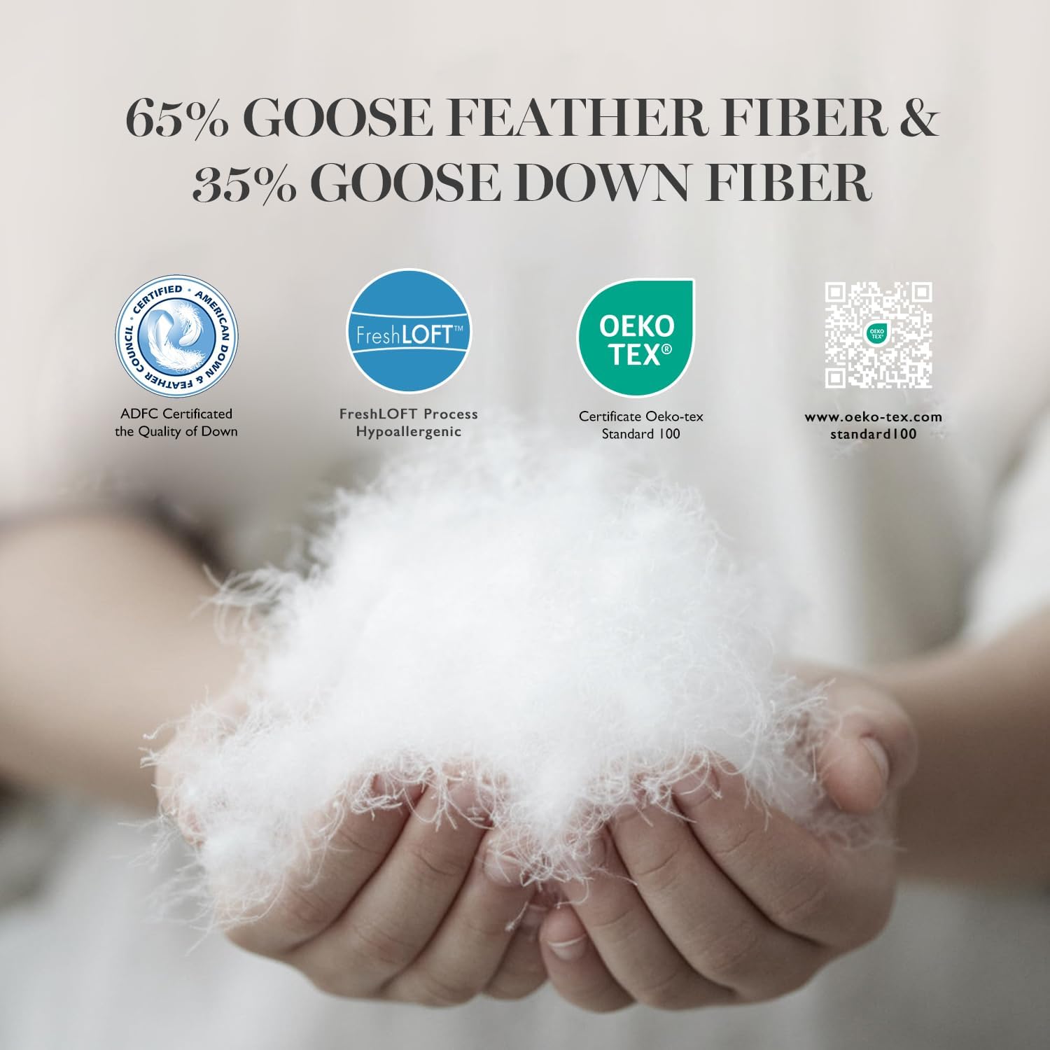 Martha Stewart White Goose Feather Down Fiber Comforter King Size- All Season Duvet Insert, Noiseless Fabric with 60oz Filled Luxury Cloud Fluffy Bed Comforter with 8 Corner Loops, White 106x90inch