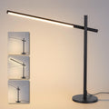 Tubicen Rotatable Desk Lamp 360° Joint Reading Table Lamp Adjustable Arm/Head Work Desk Lighting 3 Color 4- Stage Modern LED Touch Dimmable Angle Desk Task Lamp for Office Bedroom 15W Black