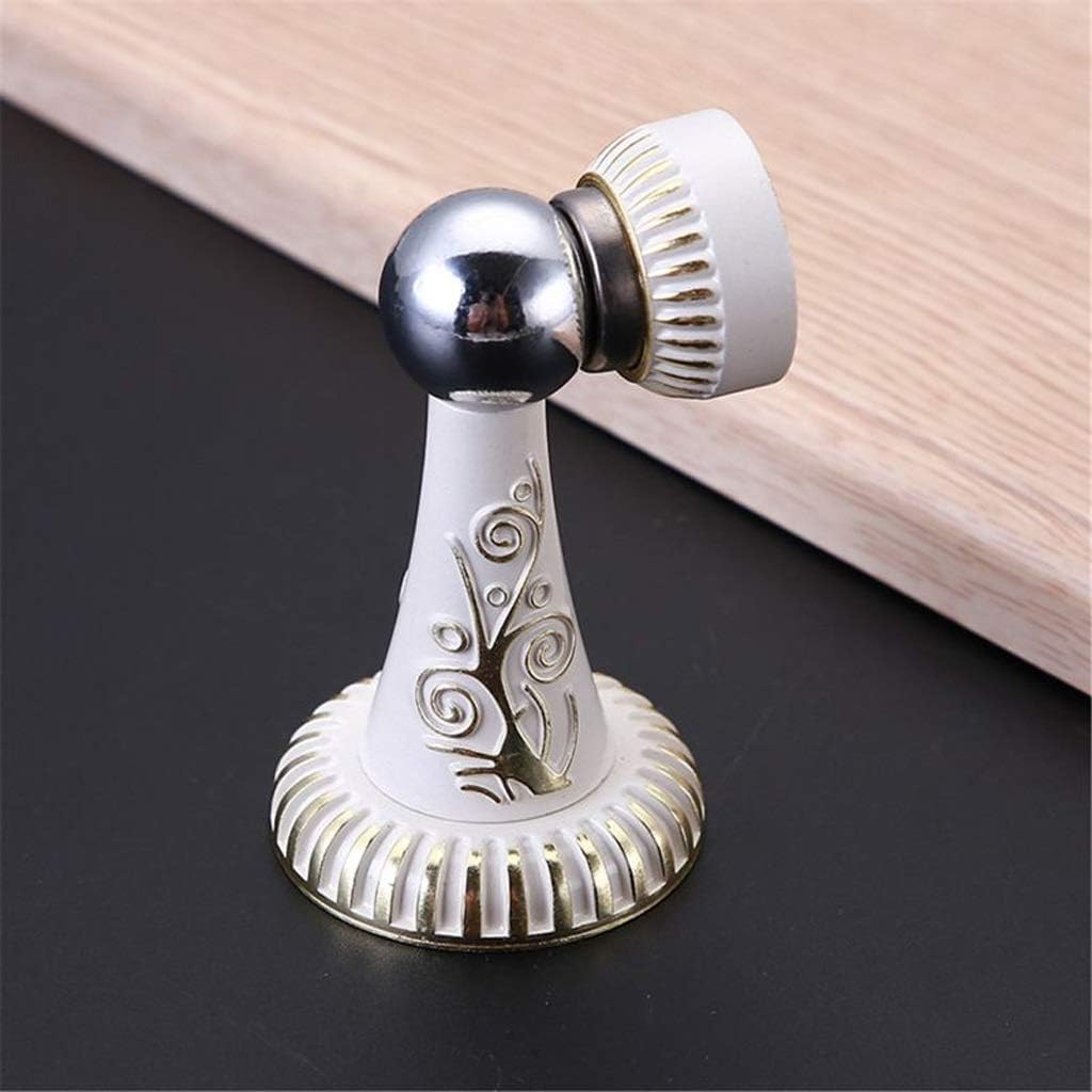 Classical Pattern Magnetic Door Stops Door Stopper Holder Catch Floor Fitting Bumper Zinc Alloy(Silver)