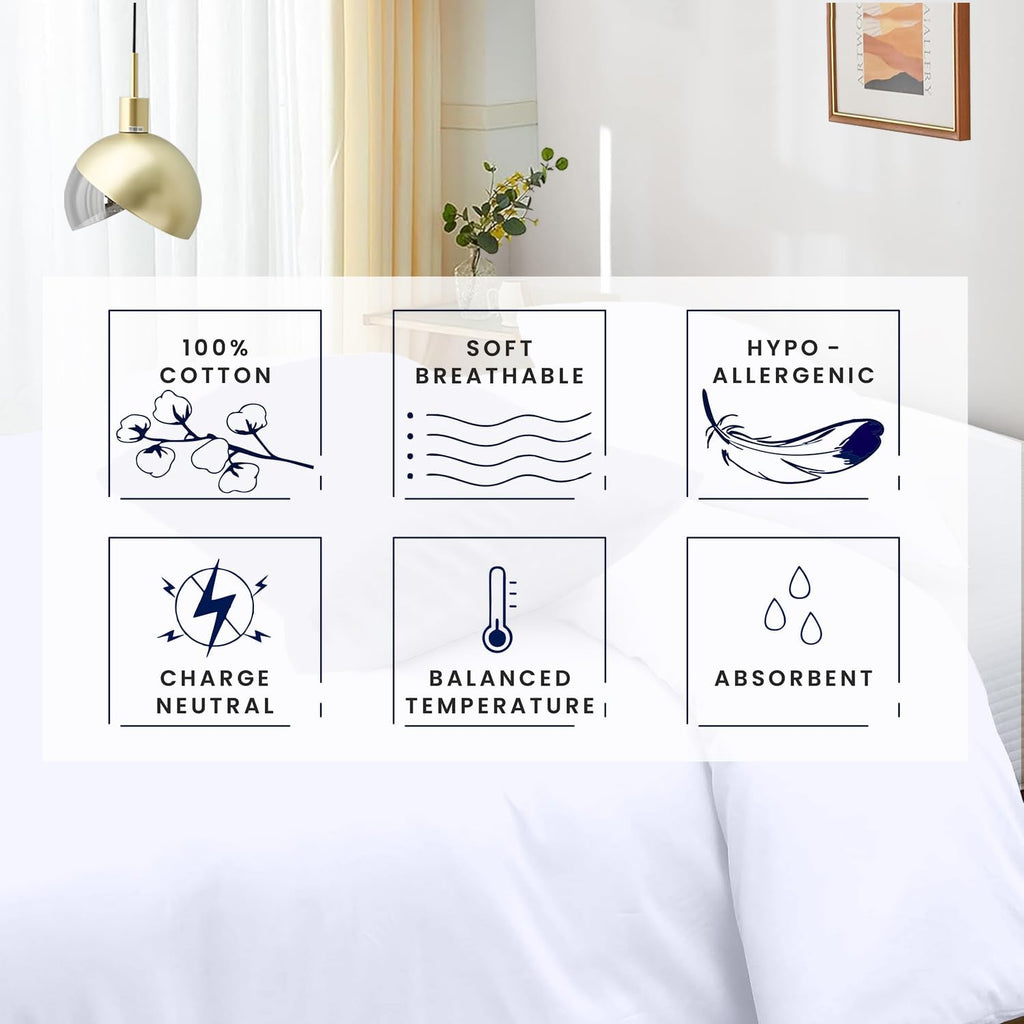 Kotton Culture Oversized King Size 1200 Thread Count Duvet Cover Set - 100% Egyptian Cotton, Ultra-Soft & Sateen - All Season Comforter Cover with Zipper & Corner Ties - Hotel Quality - White