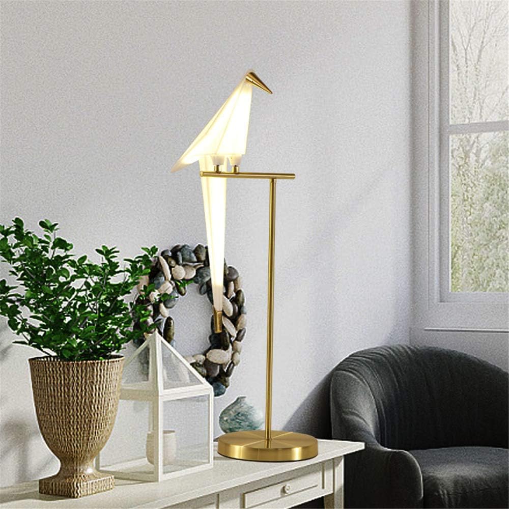 28.5 inch LED Table Lamp, Modern Bird Table Light Gold Metal Fixtures for Living Room Bedroom Office (Table lamp)
