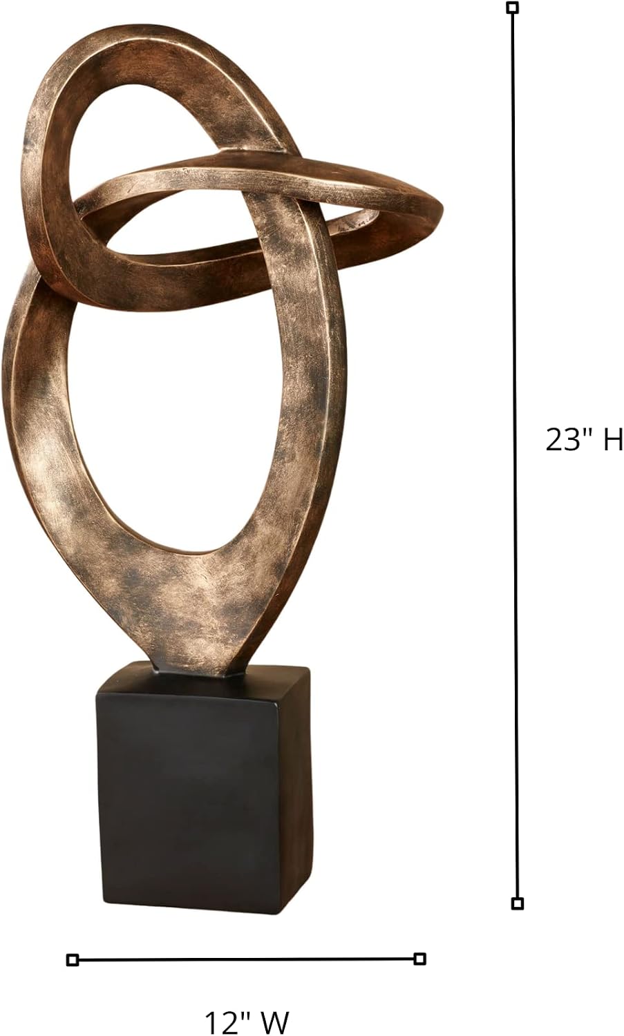 Touch of Class Eternal Love Abstract Table Sculpture Antique Gold - One Large Size - Modern Statue Decor for Desk, Shelves, Room - Contemporary Art Statues - Infinity Sculptures - 23 Inches High