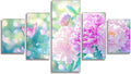 Flowers Diamond Art 5 Piece Diamond Painting Butterfly 5D DIY Full Square Drill Dimond Art Paintings Crystal Crafts for Adults Gem Painting for Home Decor, Large Artwork for Wall 36 x 70 Inch,Model450