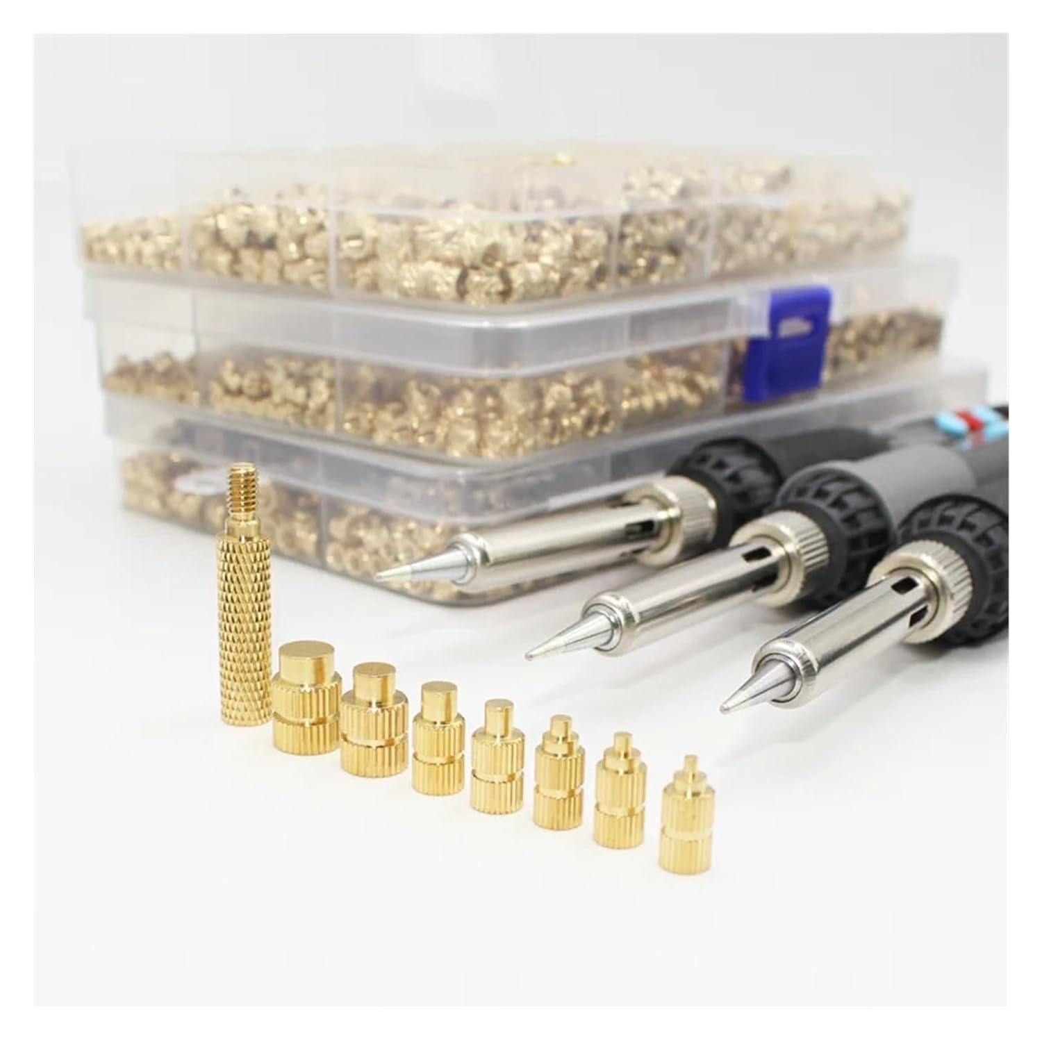 Brass Metric Knurled Nuts，Heat-Set Threaded Insert Implant Machine Copper Nut Thermal Conduction Implant Heat Insertion Tool 3D Printer Plastic(EU All One 339pcs)