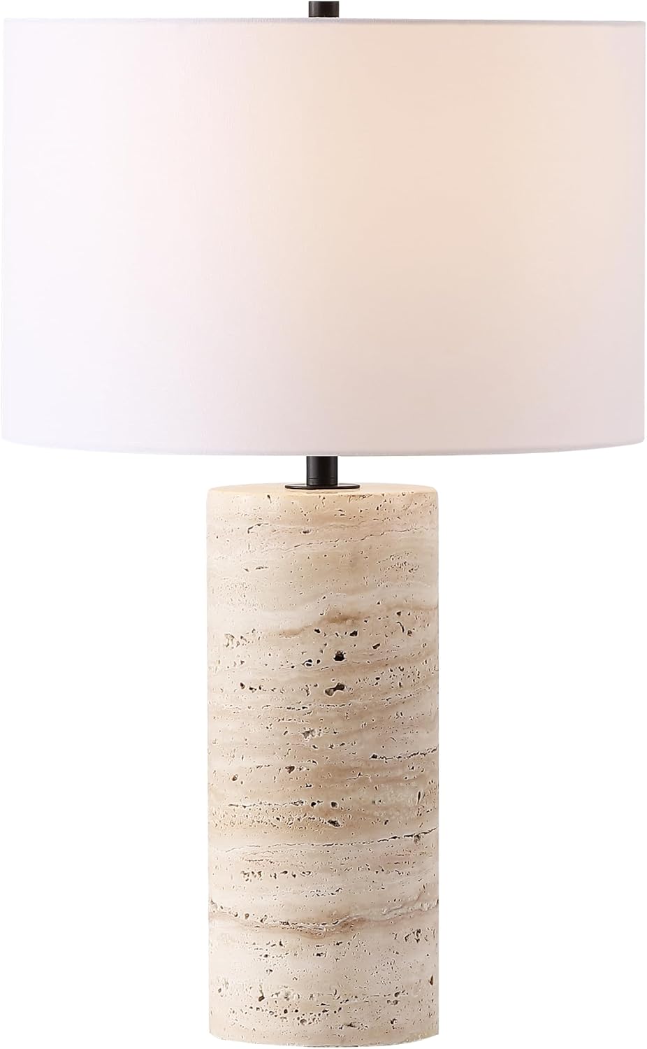 SAFAVIEH Couture Lighting Collection Rynetta Light Brown/White 24-inch Dimmable Table Lamp for Bedroom Living Room Home Office Desk Nightstand (LED Bulb Included)