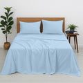 Cottington Lane Premium Quality 100% Egyptian Cotton 8 Piece Full Size Bed Sheet Set Fits 12 inch Deep Pocket Mattress, Naturally Cool, Soft & Durable Luxury Bedding, Sky Blue Solid