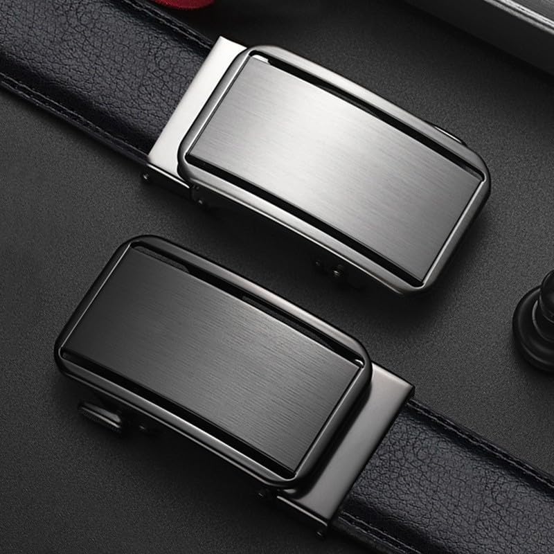 Automatic Ratchet Belt for Men - Genuine Leather Dress & Casual Use, Adjustable Buckle