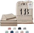 Luxury Bamboo Market | Queen Size Bed Sheet Set | 100% Viscose Made from Bamboo | Organically Grown | Ultra Soft | Cooling Sheets for Hot Sleepers | 17' Deep Pocket [Dune]
