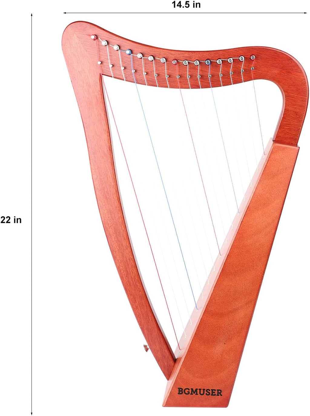 Professional Harp Instrument 15 Strings International Standard Nylon string Lyre Harp with Bag/Strap/Tuning-Wrench