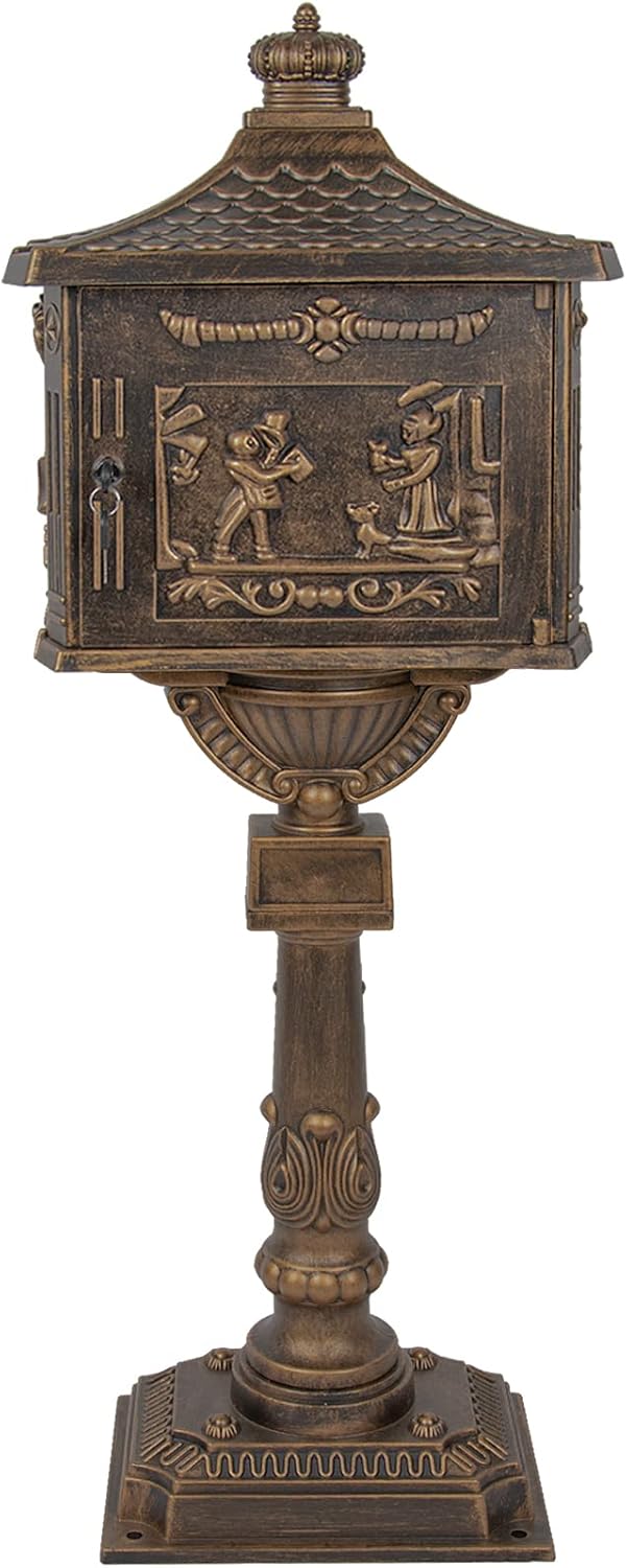 Polar Aurora Mailbox Cast Aluminum Bronze Mail Box Postal Box Security Heavy Duty New