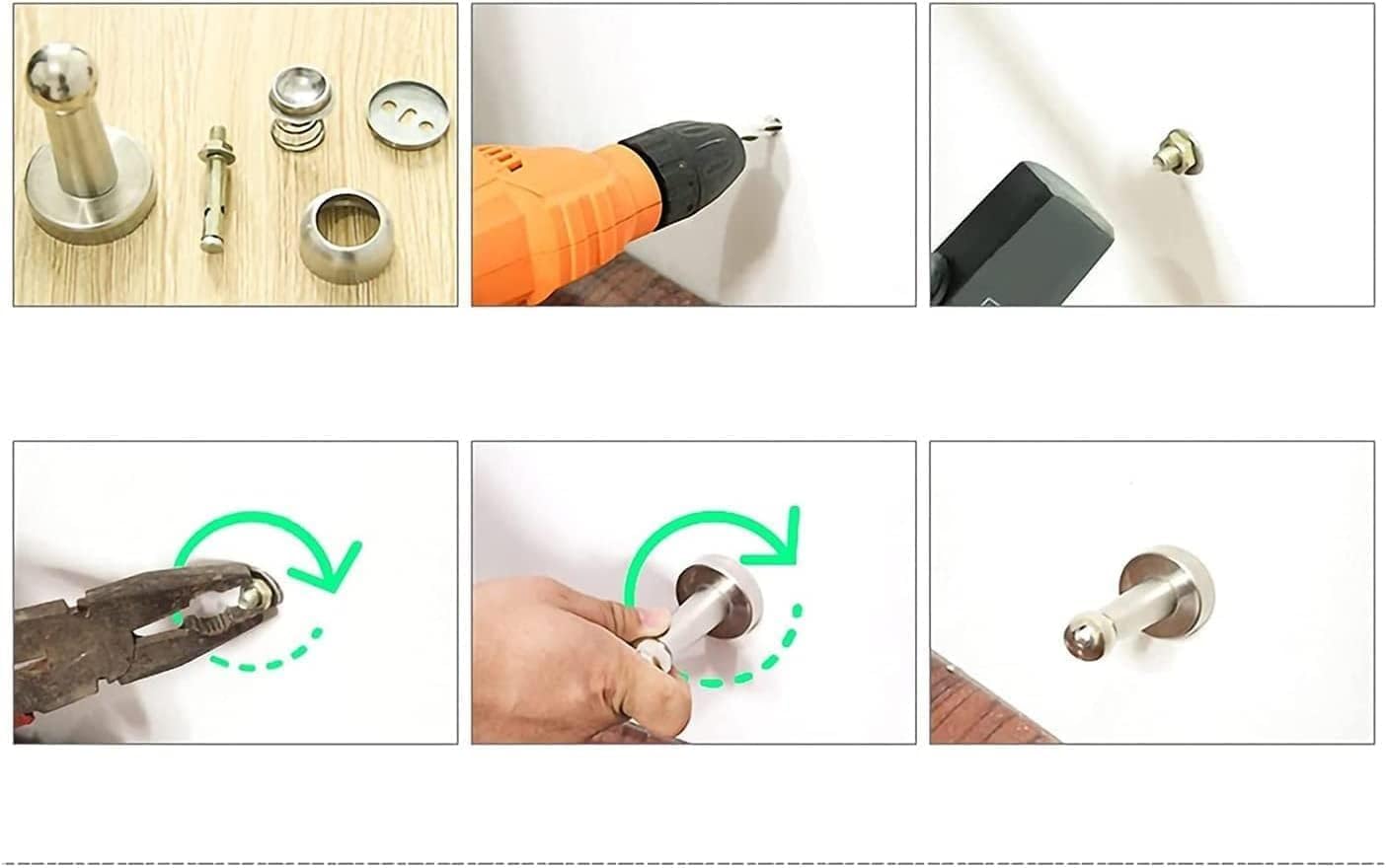 Door Stop, Magnetic Door Stops, Floor Door Stoppers,Skirting Board Buffer, Doorstops Stainless Steel Magnetic Doorstop Brushed Satin Nickel,Magnetic Door Stops,Wall Floor Mounted Door Ho