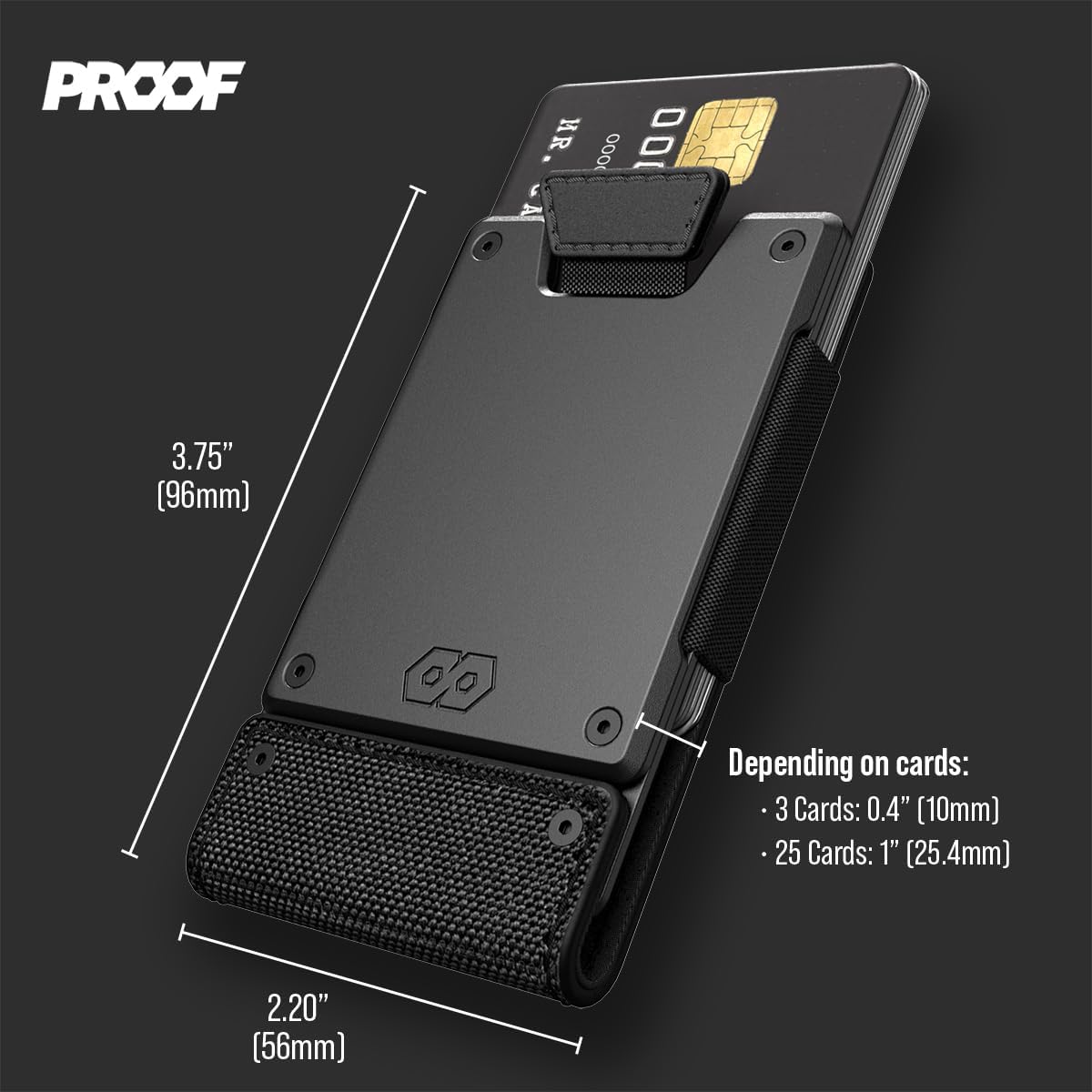 PROOF Wallet | Slim Minimalist Wallets for Men | Leather & Metal | RFID Wallet | Front/Back Pocket | Gift Box | Veteran Owned