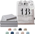 Luxury Bamboo Market | Queen Size Bed Sheet Set | 100% Viscose Made from Bamboo | Organically Grown | Ultra Soft | Cooling Sheets for Hot Sleepers | 17' Deep Pocket [Dove Grey]