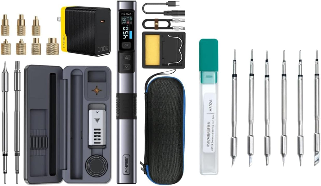 Bundle with HS02 100W Corded Soldering Iron Kit & Heat Set Insert Tool, F245 Soldering Tips