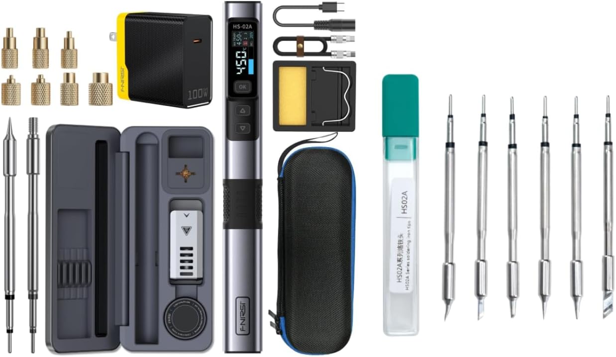 Bundle with HS02 100W Corded Soldering Iron Kit & Heat Set Insert Tool, F245 Soldering Tips