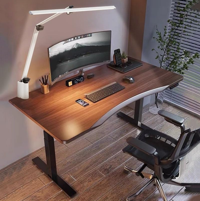 GRFIT LED Desk Lamp Desk Lamp with Clamp, 18W Auto-Dimming Eye Protection LED Light, 31.4' Long Modern Table Lamp with Adjustable Arm for Reading, DIY, Drafting, Working Desk Lamps for Home Office