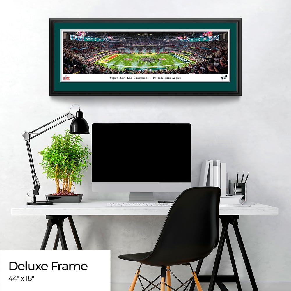 2025 Super Bowl Champions, Philadelphia Eagles - Double Mat, Deluxe Framed Picture by Blakeway Panoramas (44'W x 18'H)