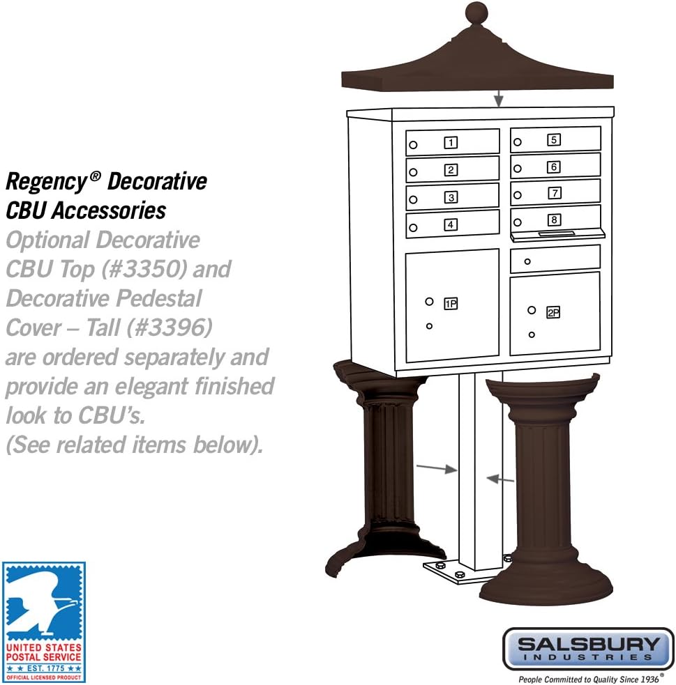Salsbury Industries 3308BRZ-U 8 A Size Doors, United States Postal Access Type I Cluster Box Unit, Bronze