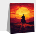 Diamond Art Kits for Adults Sunset Diamond Art Cowboy 5D DIY Round Full Drill Gem Crafts Painting Kits for Adults Beginners，Crystal Rhinestone Mosaic Painting for Home Decor Kids Gift 40x52in KL-688