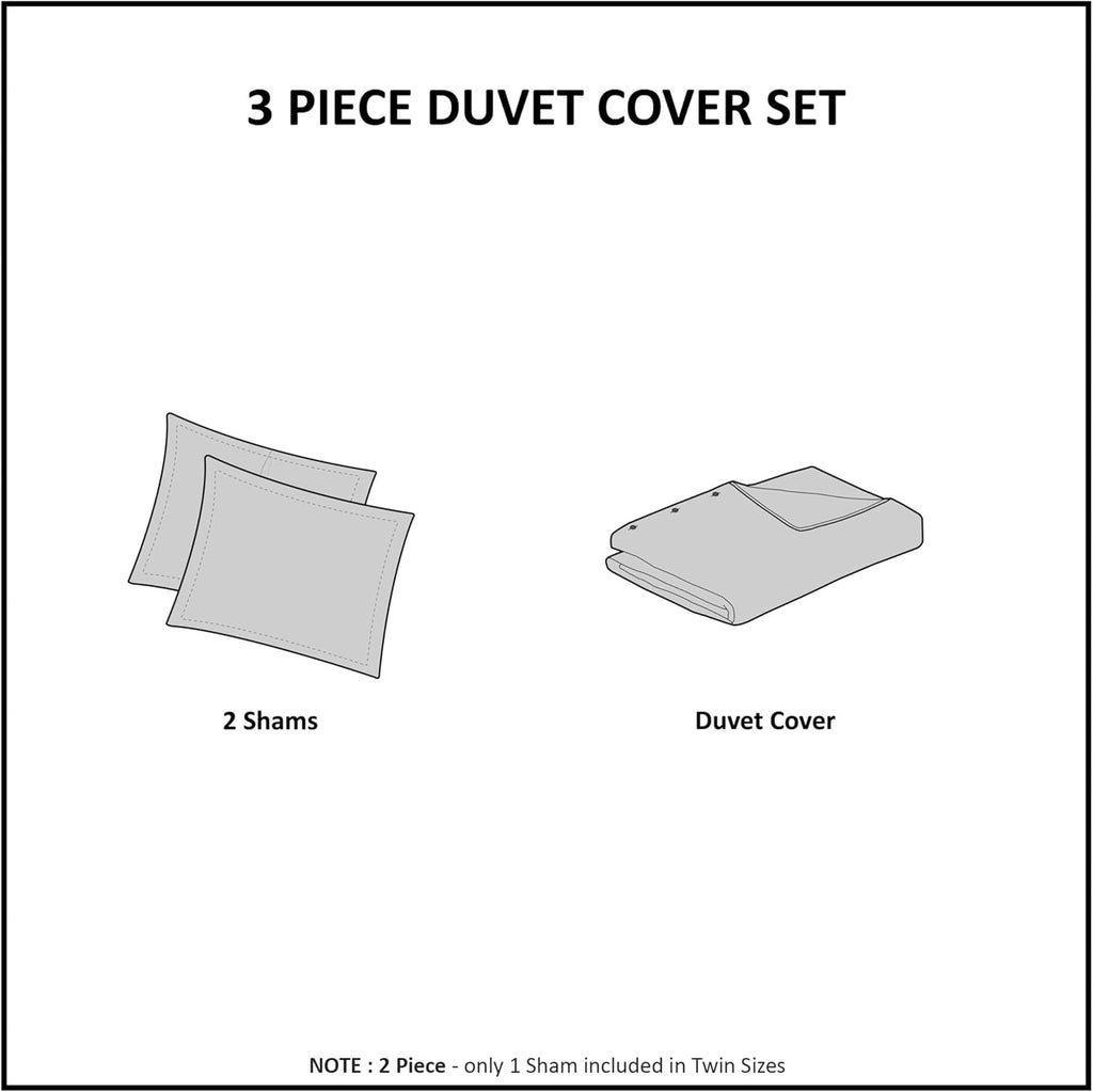 Madison Park Tufted Chenille 100% Cotton Duvet Modern Luxe All Season Comforter Cover Bed Set with Matching Shams, King/Cal King(104'x92'), Damask Taupe 3 Piece