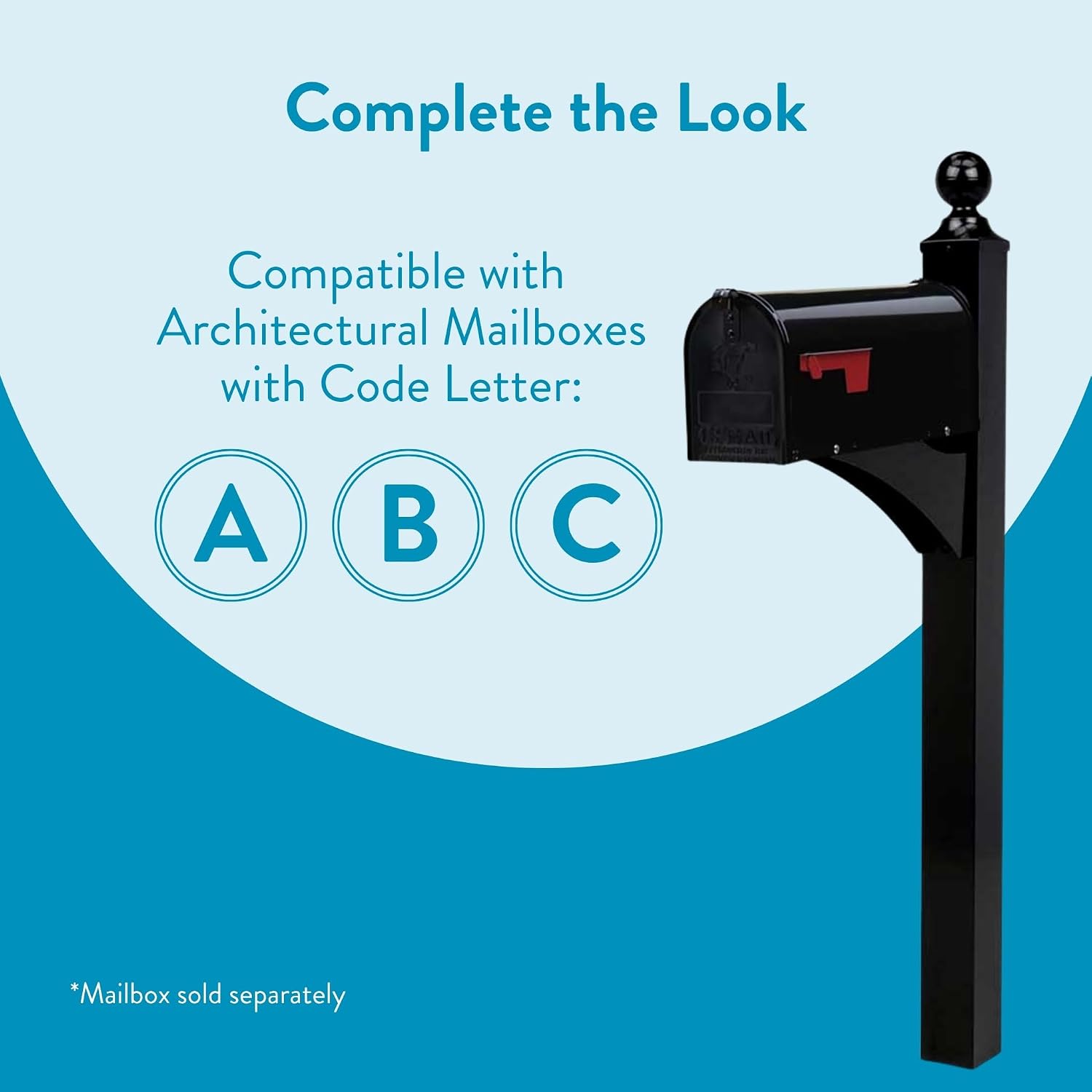 Architectural Mailboxes Landover Aluminum Mailbox Post, Black
