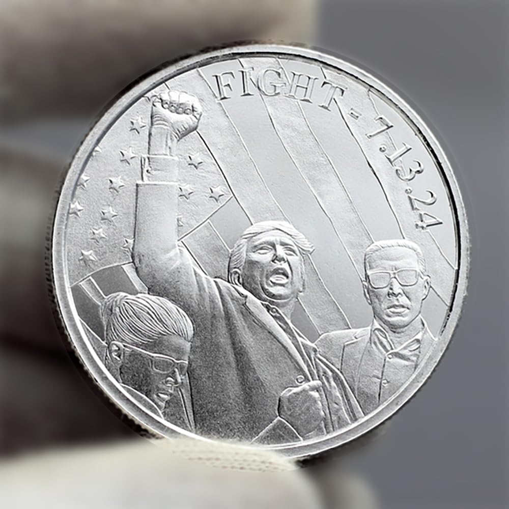 2024 President Trump Fight 7.13.24 Coin 1 Ounce Silver Round in Air-Tite Capsule Holder Dollar Uncirculated