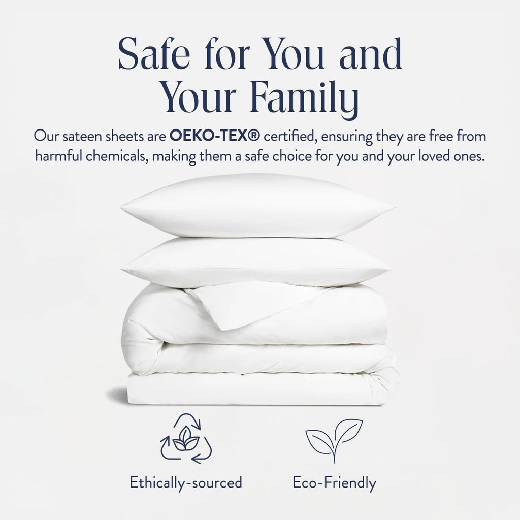 Brooklinen Luxury Sateen Duvet Cover Set - 100% Cotton, Full/Queen Size in White - Includes 1 Duvet Cover and 2 Standard Pillowcases - Best Full/Queen Duvet Covers