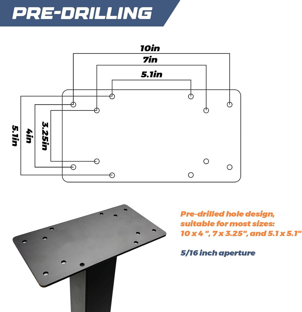 Outside Metal Mailbox Post, 34 inch In-Ground Heavy Duty Mailbox Pillar, Universal mounting Panel fits Most mailboxes. Suitable for Residential Roadside mailboxes