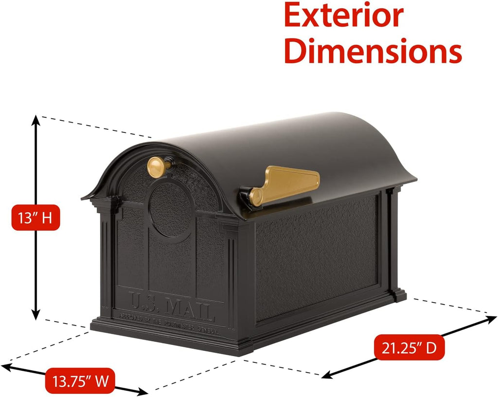 Balmoral Side Plaques Mailbox Post Package -Black