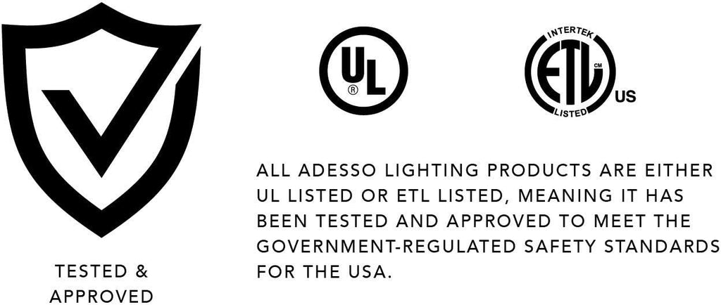 Adesso 4220-01 Aidan LED Desk Lamp Wireless Charging, 7W LED, 5W QI, USB Port, Indoor Lighting Lamps , Black